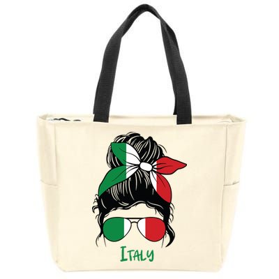 Italian Girl Italy Girl Italia Woman Flag Zip Tote Bag