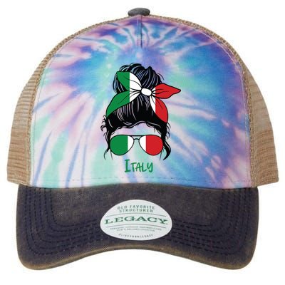 Italian Girl Italy Girl Italia Woman Flag Legacy Tie Dye Trucker Hat