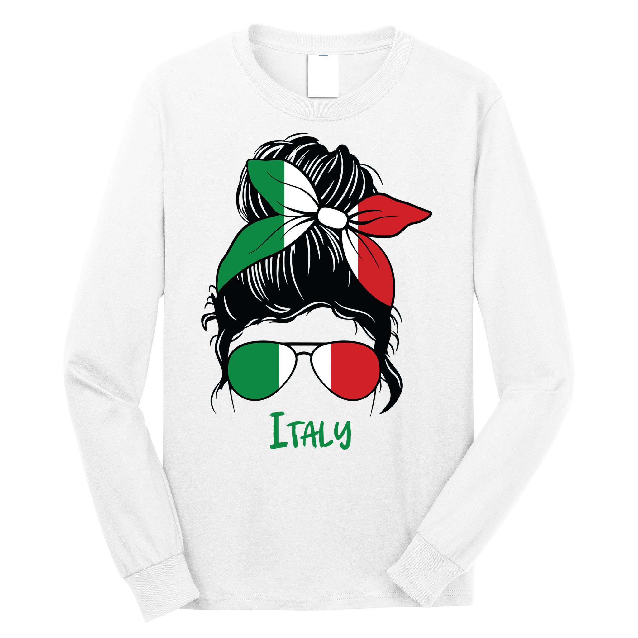 Italian Girl Italy Girl Italia Woman Flag Long Sleeve Shirt