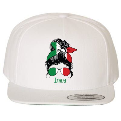 Italian Girl Italy Girl Italia Woman Flag Wool Snapback Cap