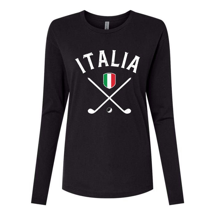 Italy Golf Italian Flag Golf Tee Womens Cotton Relaxed Long Sleeve T-Shirt