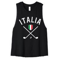 Italy Golf Italian Flag Golf Tee Women's Racerback Cropped Tank