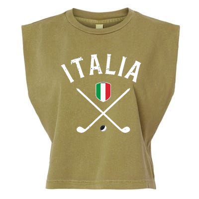 Italy Golf Italian Flag Golf Tee Garment-Dyed Women's Muscle Tee