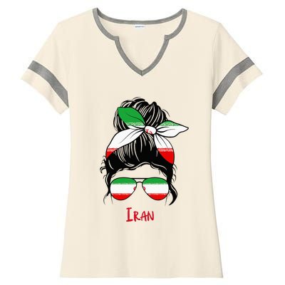 Iranian Girl Iran Girl Persian Woman Flag Ladies Halftime Notch Neck Tee