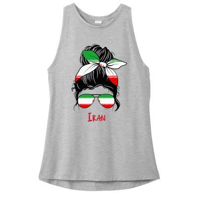 Iranian Girl Iran Girl Persian Woman Flag Ladies PosiCharge Tri-Blend Wicking Tank