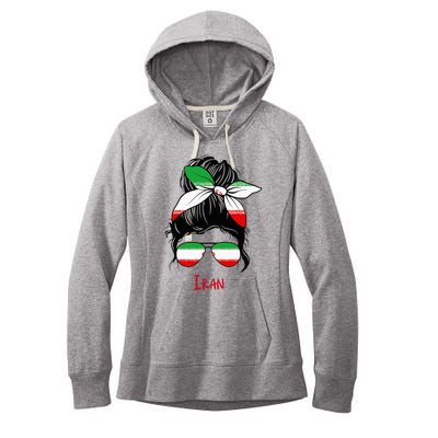 Iranian Girl Iran Girl Persian Woman Flag Women's Fleece Hoodie