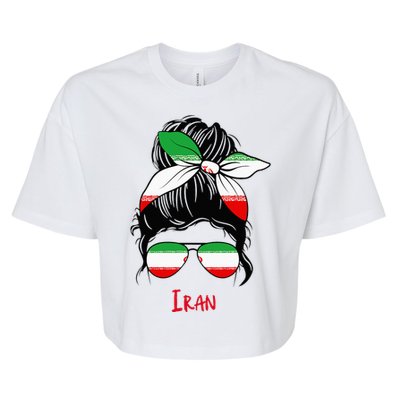 Iranian Girl Iran Girl Persian Woman Flag Bella+Canvas Jersey Crop Tee