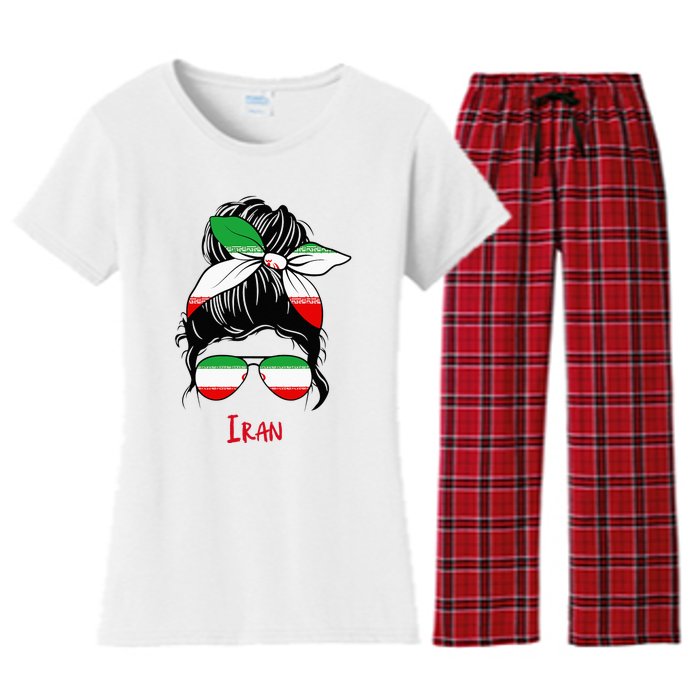 Iranian Girl Iran Girl Persian Woman Flag Women's Flannel Pajama Set