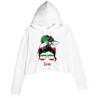 Iranian Girl Iran Girl Persian Woman Flag Crop Fleece Hoodie