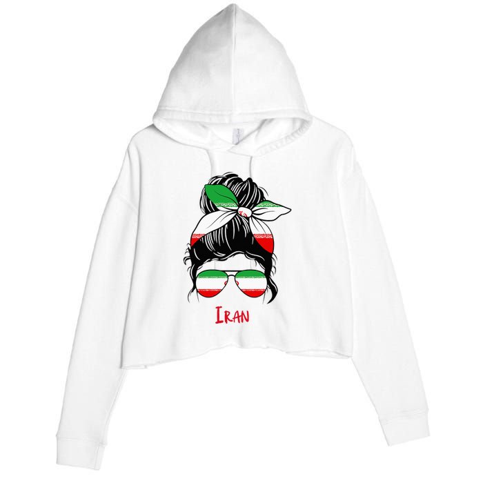 Iranian Girl Iran Girl Persian Woman Flag Crop Fleece Hoodie