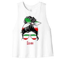 Iranian Girl Iran Girl Persian Woman Flag Women's Racerback Cropped Tank