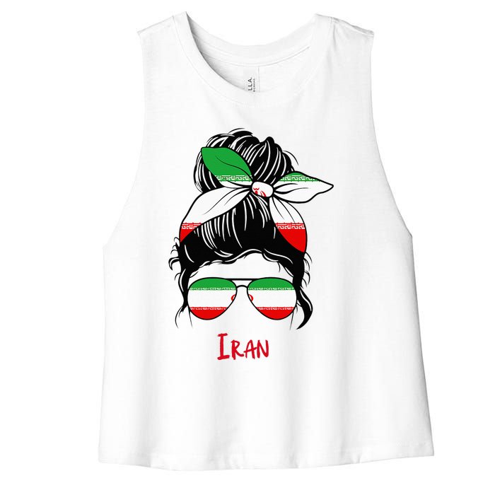 Iranian Girl Iran Girl Persian Woman Flag Women's Racerback Cropped Tank