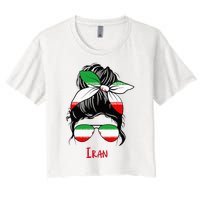 Iranian Girl Iran Girl Persian Woman Flag Women's Crop Top Tee