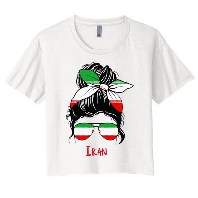 Iranian Girl Iran Girl Persian Woman Flag Women's Crop Top Tee