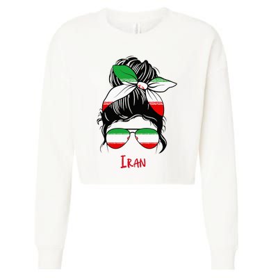 Iranian Girl Iran Girl Persian Woman Flag Cropped Pullover Crew