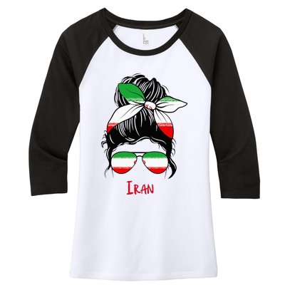 Iranian Girl Iran Girl Persian Woman Flag Women's Tri-Blend 3/4-Sleeve Raglan Shirt