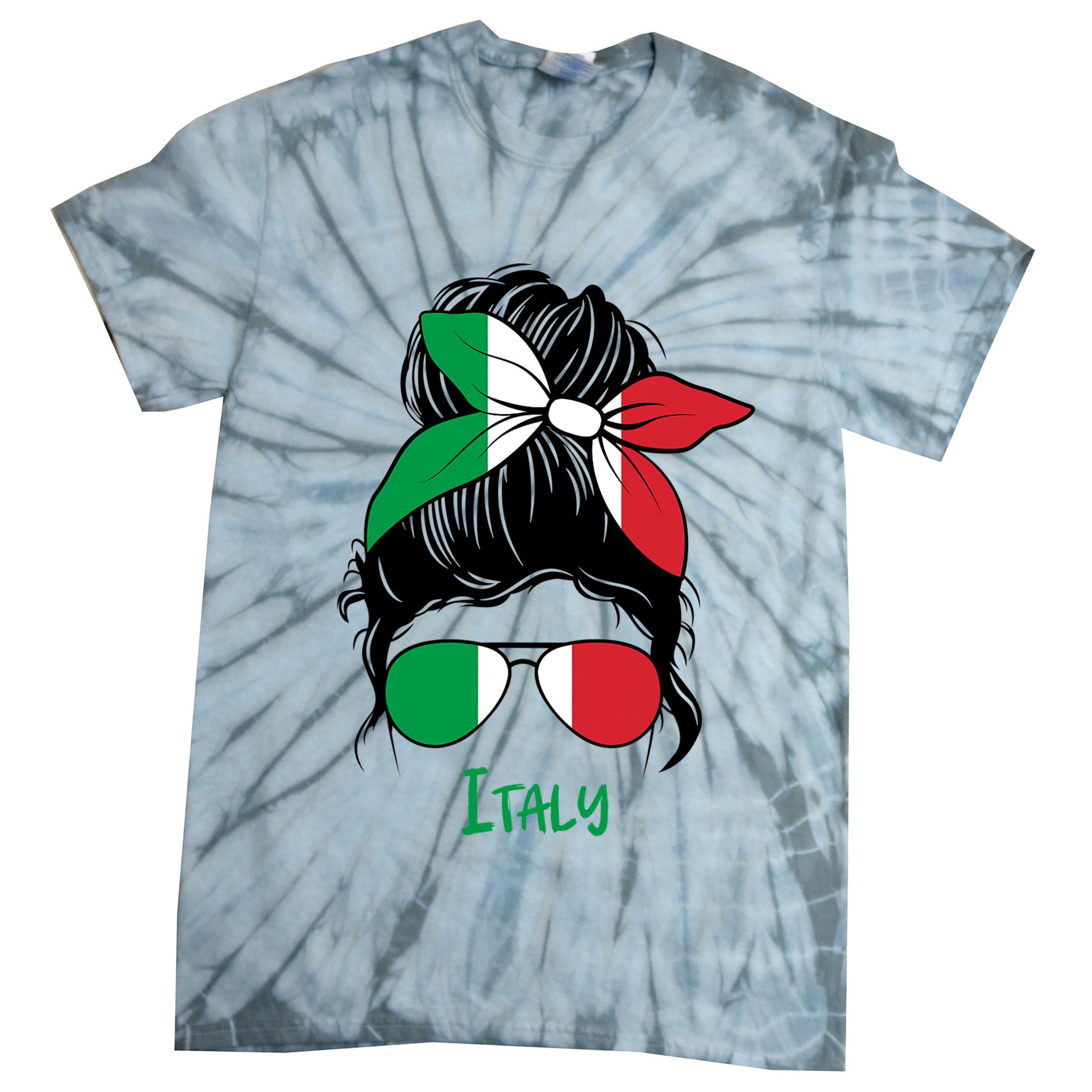 Italian Girl Italy Girl Italia Woman Flag Tie-Dye T-Shirt