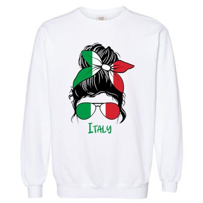 Italian Girl Italy Girl Italia Woman Flag Garment-Dyed Sweatshirt