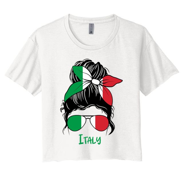 Italian Girl Italy Girl Italia Woman Flag Crop Top