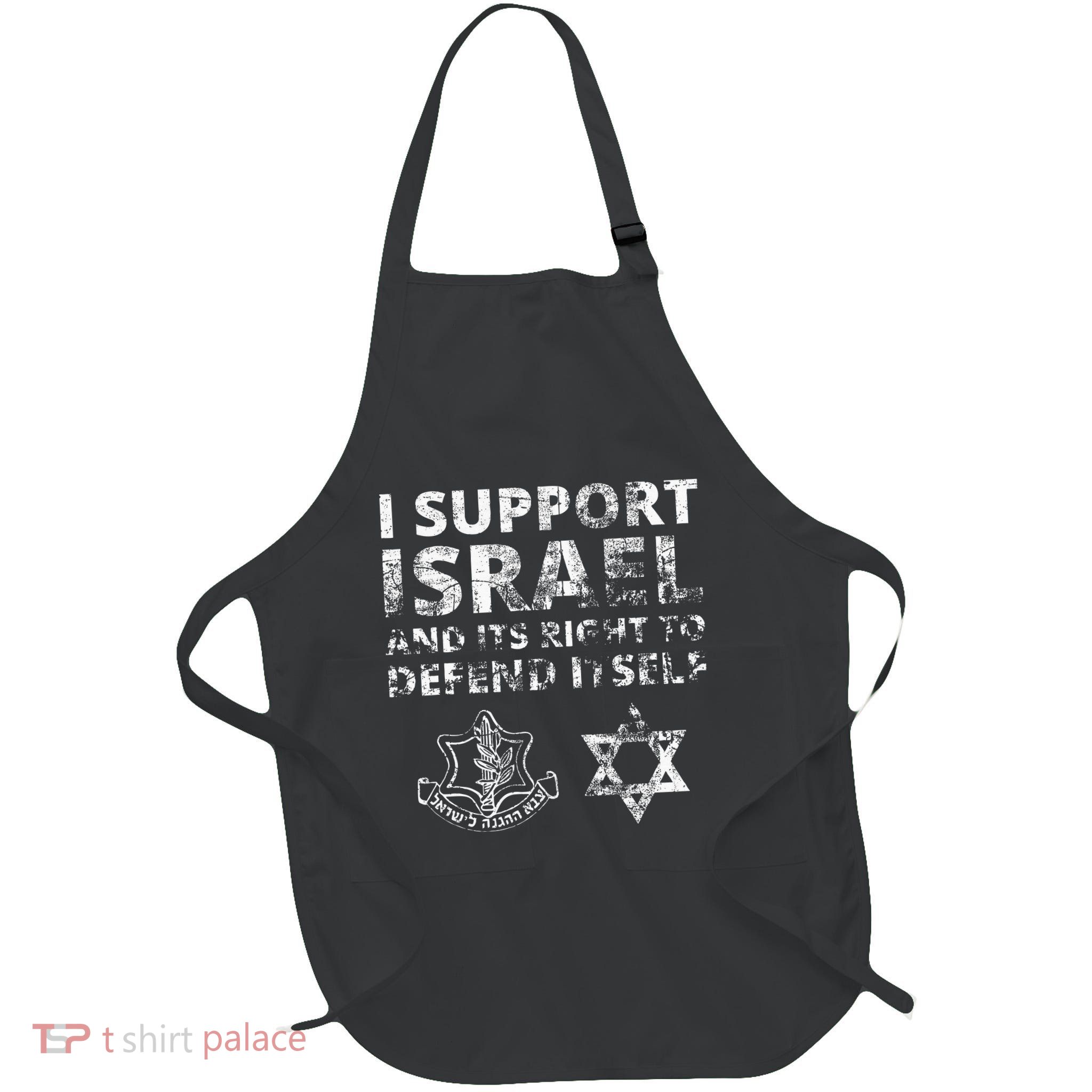 Idf Grunge I Support Israel And Its Right To Defend Itself Full-Length Apron With Pockets