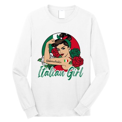 Italia Girl Italy Woman Italian Flag Long Sleeve Shirt