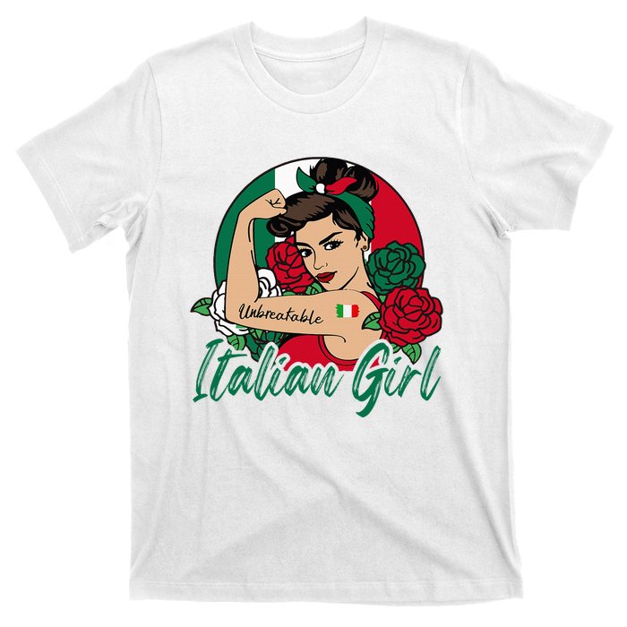 Italia Girl Italy Woman Italian Flag T-Shirt