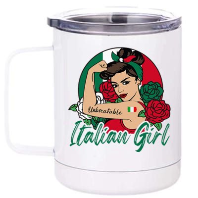 Italia Girl Italy Woman Italian Flag 12 oz Stainless Steel Tumbler Cup