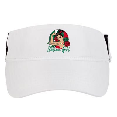 Italia Girl Italy Woman Italian Flag Adult Drive Performance Visor