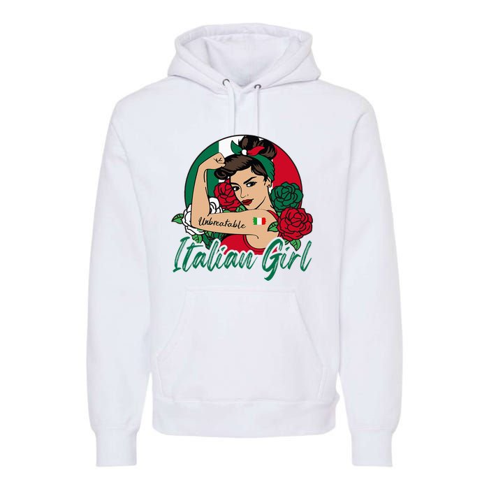 Italia Girl Italy Woman Italian Flag Premium Hoodie