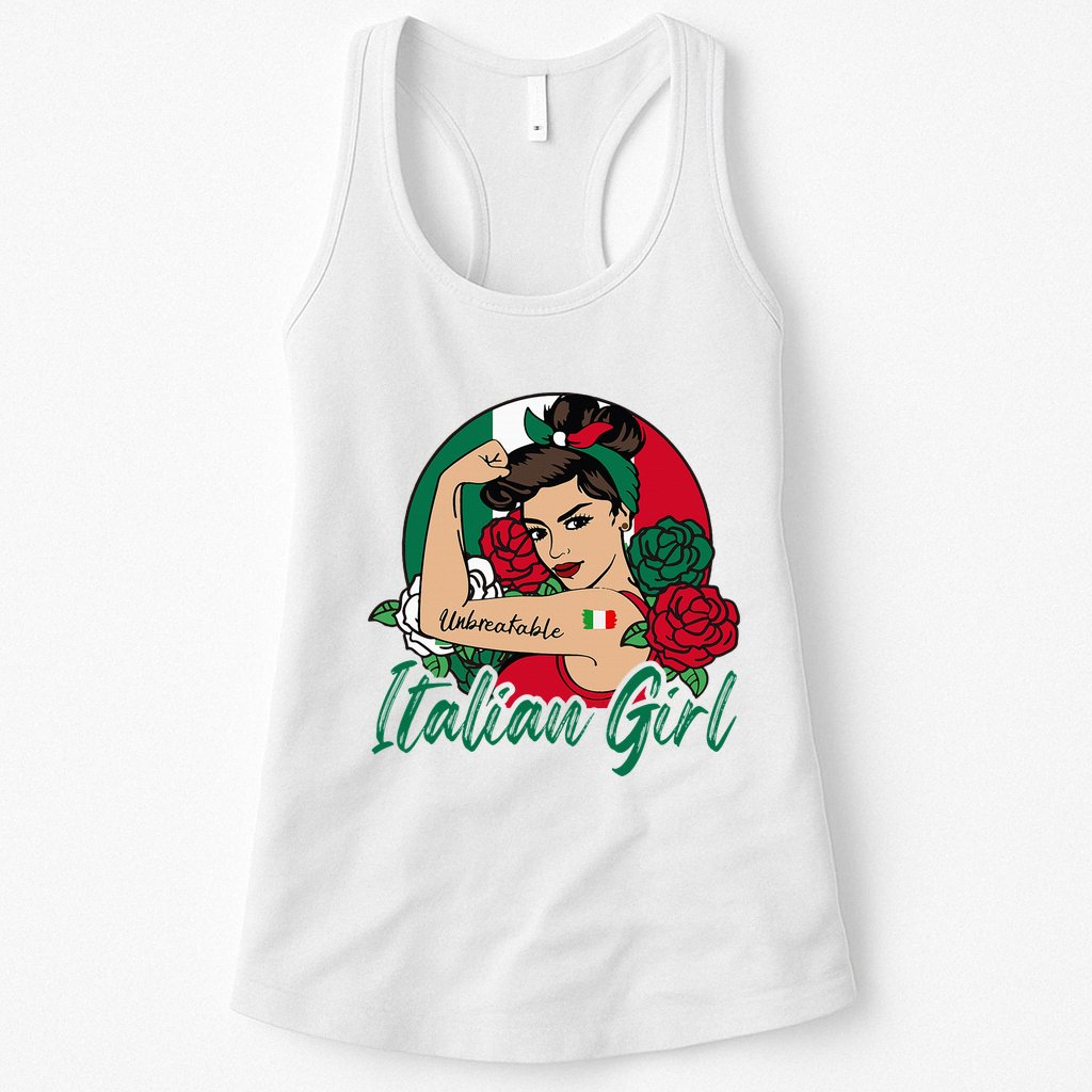 Italia Girl Italy Woman Italian Flag Womens Tank Top