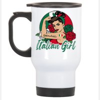 Italia Girl Italy Woman Italian Flag Stainless Steel Travel Mug