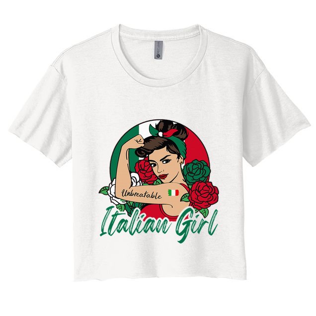 Italia Girl Italy Woman Italian Flag Crop Top