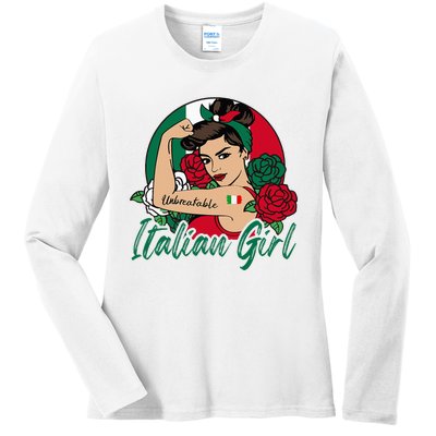 Italia Girl Italy Woman Italian Flag Ladies Long Sleeve Shirt