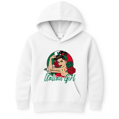 Italia Girl Italy Woman Italian Flag Kids Hoodie