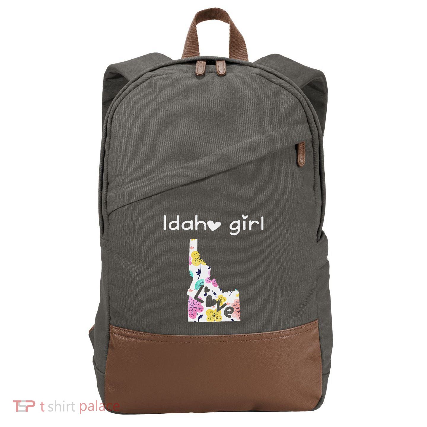 Idaho Girl I Love Idaho Home Gift Cotton Canvas Backpack