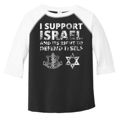 Idf Grunge I Support Israel And Its Right To Defend Itself Toddler Fine Jersey T-Shirt