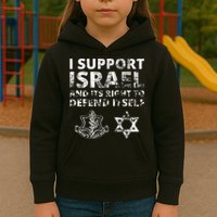 Idf Grunge I Support Israel And Its Right To Defend Itself Kids Hoodie