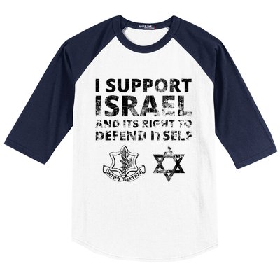 Idf Grunge I Support Israel And Its Right To Defend Itself Baseball Sleeve Shirt