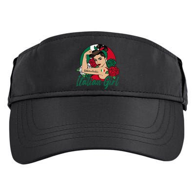 Italia Girl Italy Woman Italian Flag Adult Drive Performance Visor