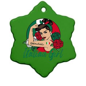 Italia Girl Italy Woman Italian Flag Ceramic Star Ornament