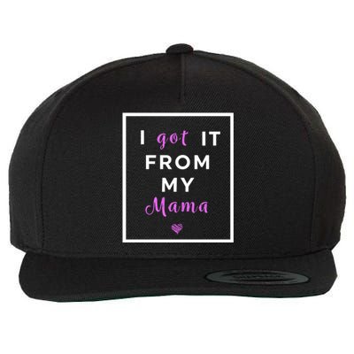 I Got It From My Mama Quote Gift Cute Mother Daughter Matching Gift Wool Snapback Cap