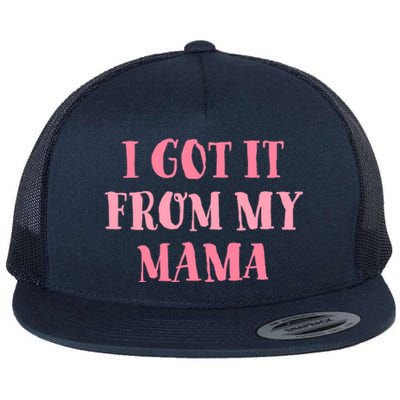 I Got It From My Mama Family Design Cute Gift Flat Bill Trucker Hat