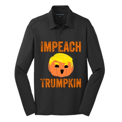 Impeacht Gift Impeach Trumpkin Gifttrump Pumpkin Jack O'lantern Gift Silk Touch Performance Long Sleeve Polo