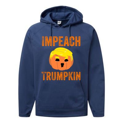 Impeacht Gift Impeach Trumpkin Gifttrump Pumpkin Jack O'lantern Gift Performance Fleece Hoodie