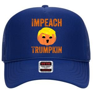 Impeacht Gift Impeach Trumpkin Gifttrump Pumpkin Jack O'lantern Gift High Crown Mesh Back Trucker Hat