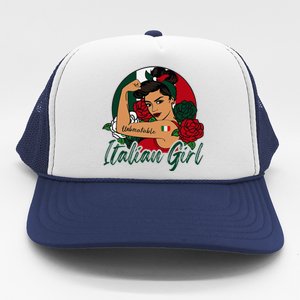 Italia Girl Italy Woman Italian Flag Trucker Hat