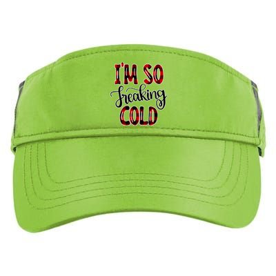 I'mfunny Giftogiftfreakinggiftcold I'm Literally Freezing Red Plaid Xmas Funny G Adult Drive Performance Visor