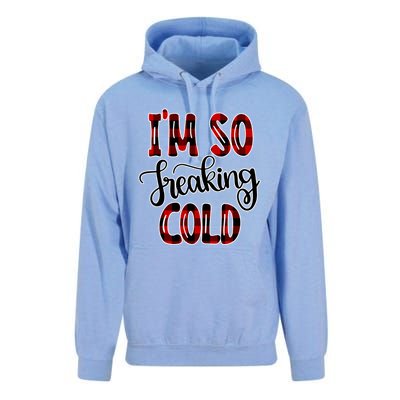 I'mfunny Giftogiftfreakinggiftcold I'm Literally Freezing Red Plaid Xmas Funny G Unisex Surf Hoodie