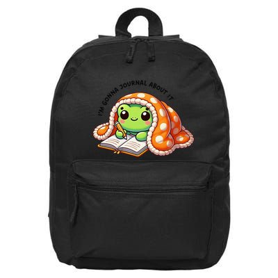 IM Gonna Journal About It – Cute Turtle Writing Design 16 in Basic Backpack