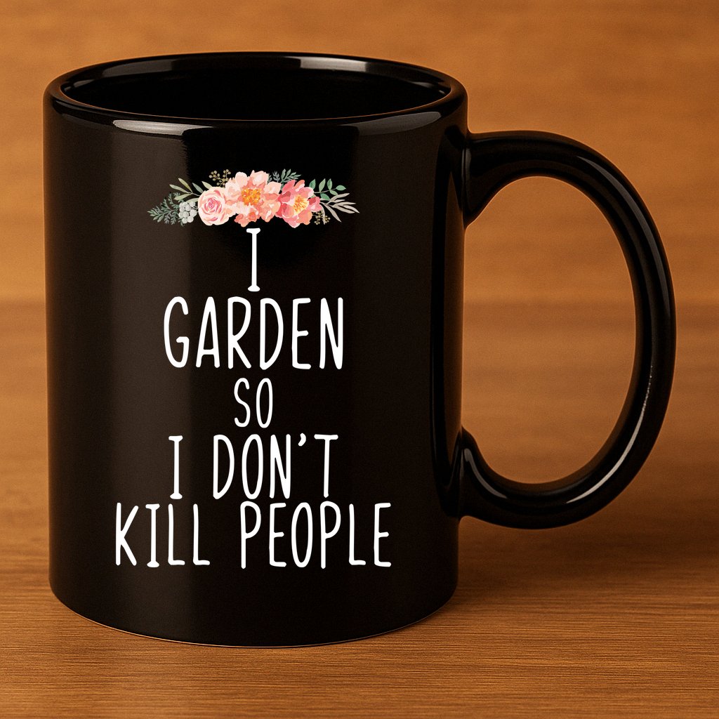 I Garden So I DonT Kill People 11oz C Handle Ceramic Mug